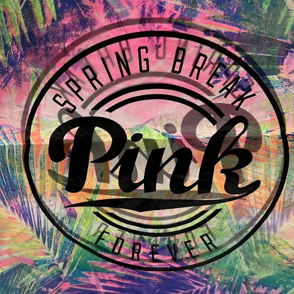 Vs Pink Spring Break Forever Drawstring Backpack … - image 2